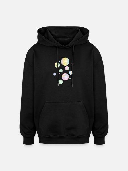 Bunte Pastell-Murmeln – Verspieltes Kugeldesign - Oversized Unisex Hoodie - Schwarz