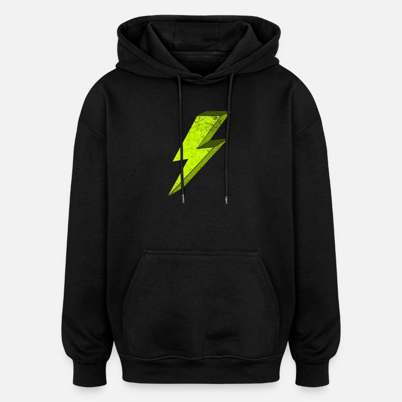 flash électrique lumineux illustration 3D - Sweat à capuche oversize unisexe - noir