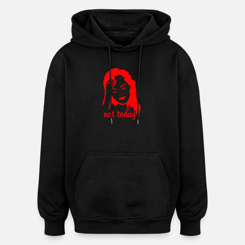 Frau hat Kopfschmerzen - Oversized Unisex Hoodie - Schwarz
