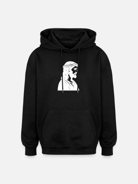 Jesus Christ Silhouette - Oversized Unisex Hoodie - black