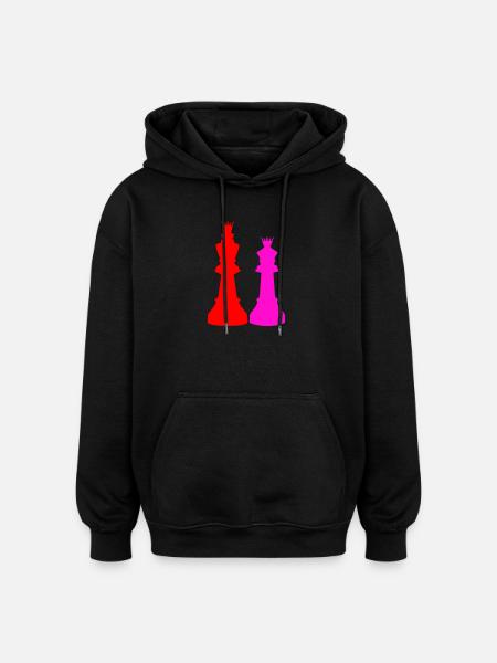 Double Chess Queen Silhouettes - Oversized Unisex Hoodie - black