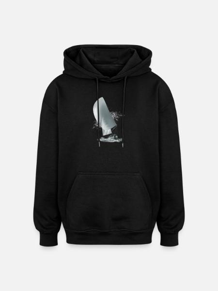 Segelboot - Oversized Unisex Hoodie - Schwarz