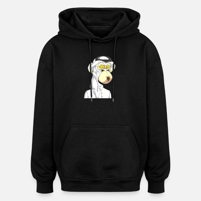 Ape mit Goldbrille - Oversized Unisex Hoodie - Schwarz