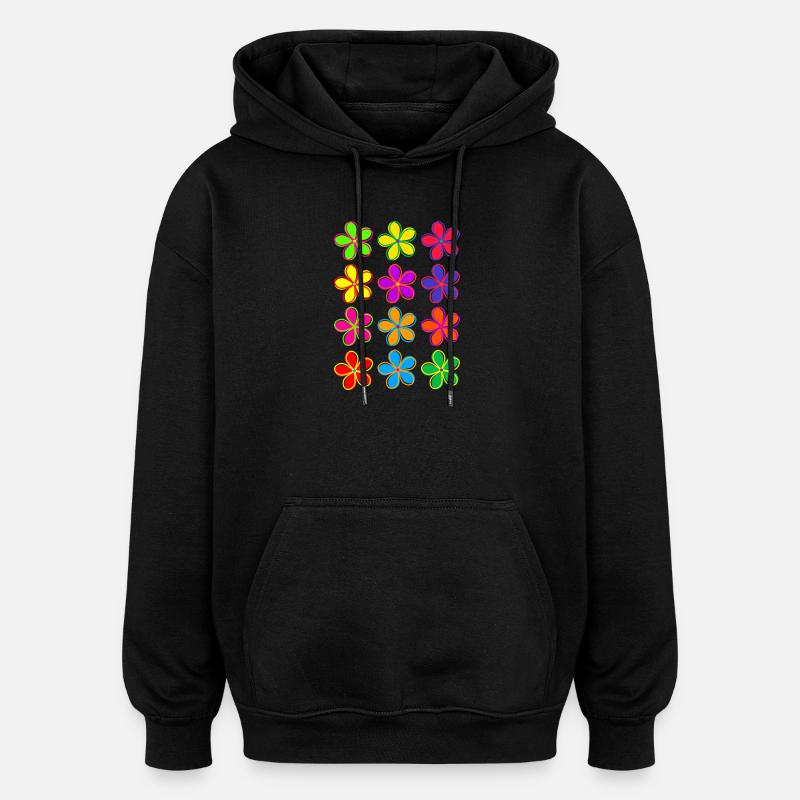 Gänseblümchen-Blumen - Oversized Unisex Hoodie - Schwarz