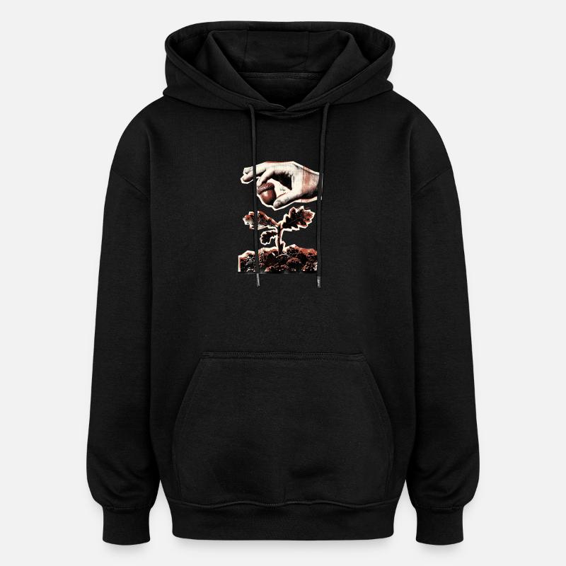 Plantez plus d’arbres - Sweat à capuche oversize unisexe - noir