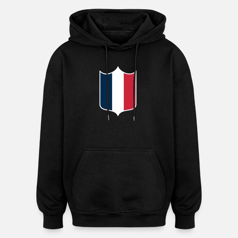 France - Sweat à capuche oversize unisexe - noir