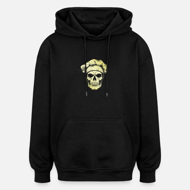 Koch Skull Skeleton Chef - Oversized Unisex Hoodie - black