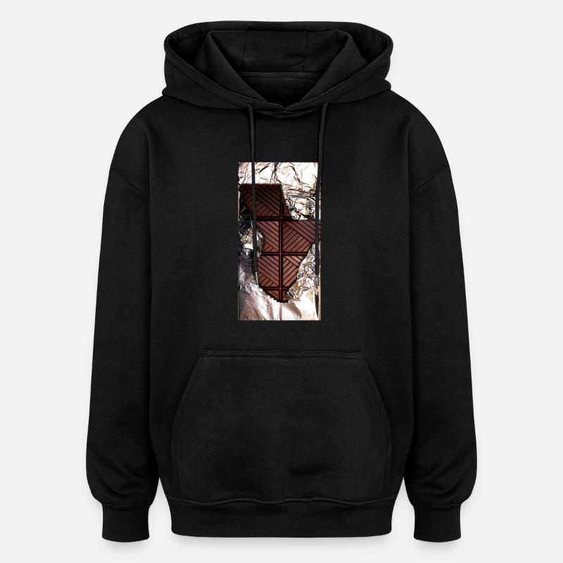 Chocolat - Sweat à capuche oversize unisexe - noir