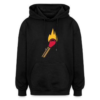 Match flame - Oversized Unisex Hoodie - black - Front - Noah (186cm)