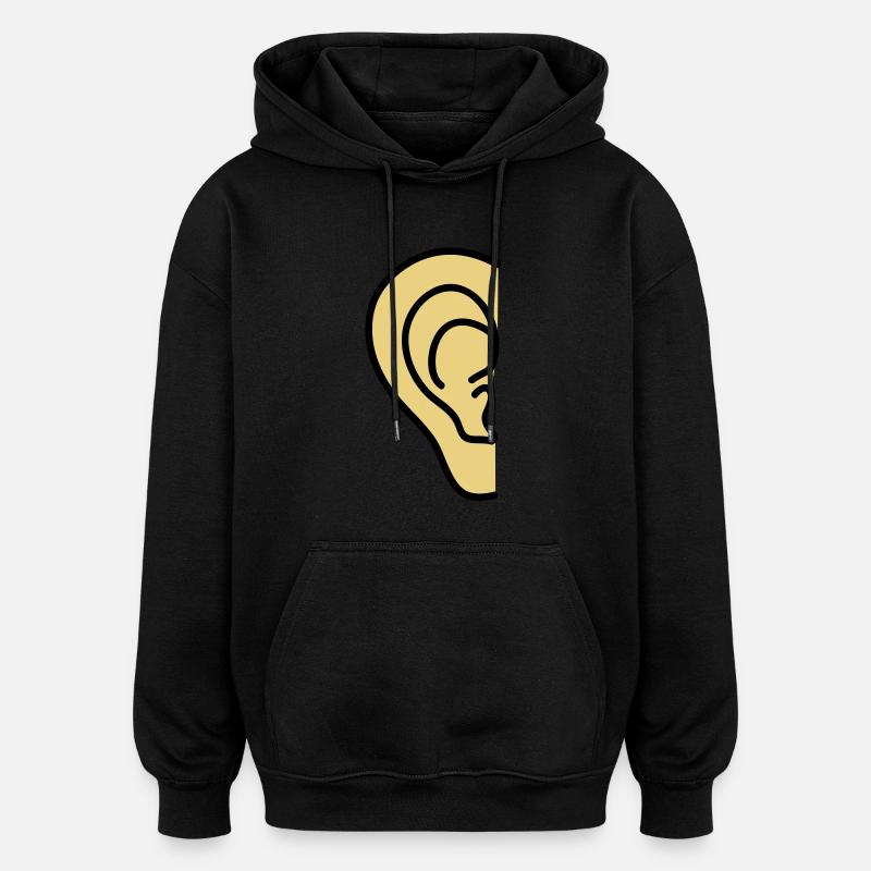 ear - Oversized Unisex Hoodie - black