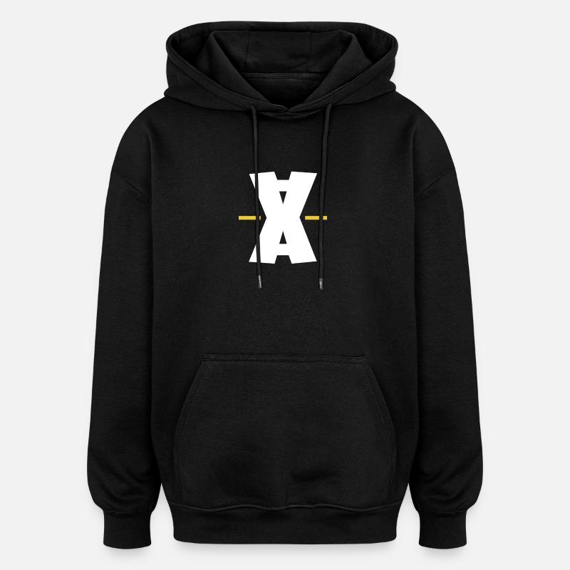 Digitale Kunst mit Doppel-X-Strich - Oversized Unisex Hoodie - Schwarz