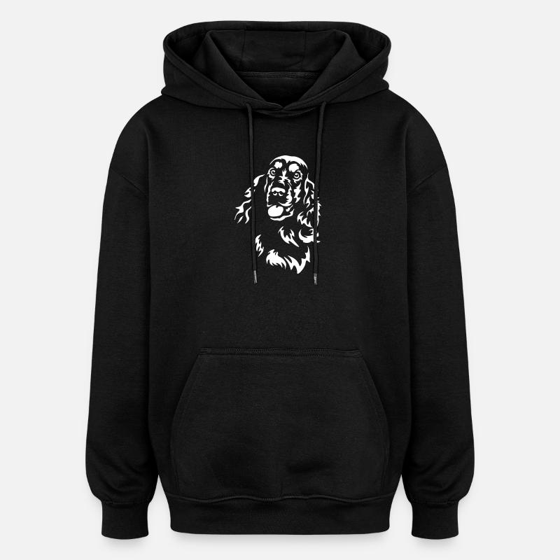 Cocker Spaniel Kopf "Black Edition" - Oversized Unisex Hoodie - Schwarz