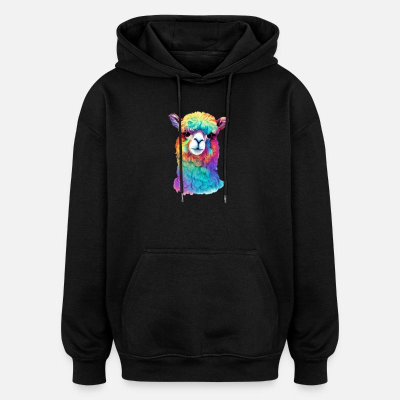 Alpaka - Oversized Unisex Hoodie - Schwarz