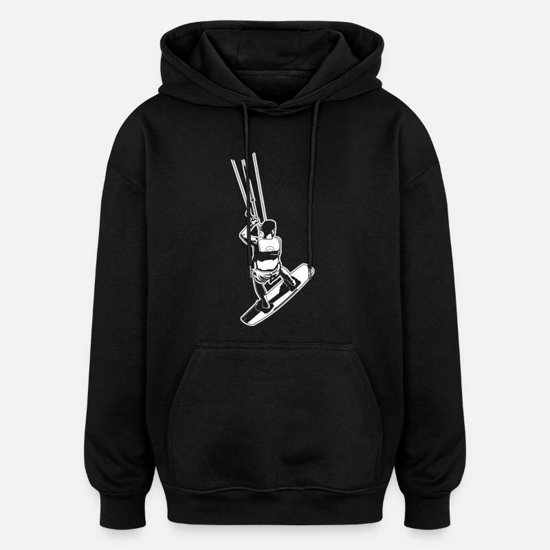 Kitesurfeurs - Sweat à capuche oversize unisexe - noir