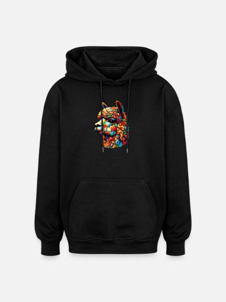 Alpaca - Oversized Unisex Hoodie - black