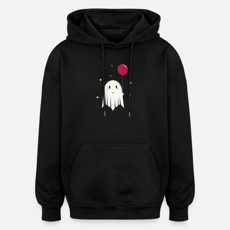 Joyeux fantôme d’Halloween avec ballon - Sweat à capuche oversize unisexe - noir