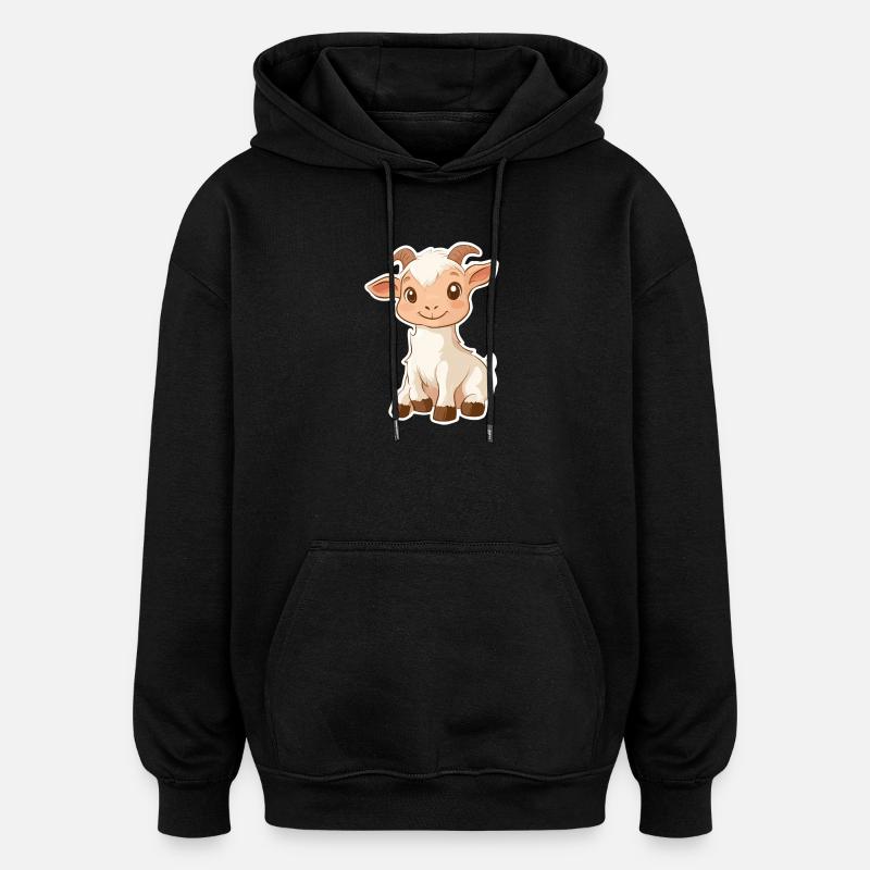 Chèvre - Sweat à capuche oversize unisexe - noir