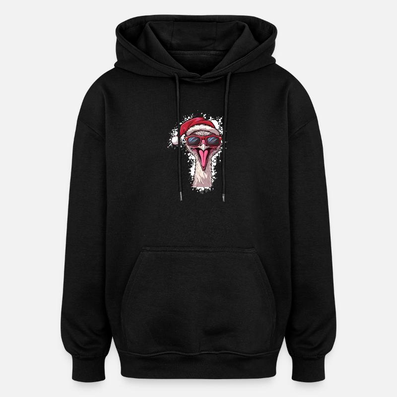 Bouquet Noël Drôle - Sweat à capuche oversize unisexe - noir