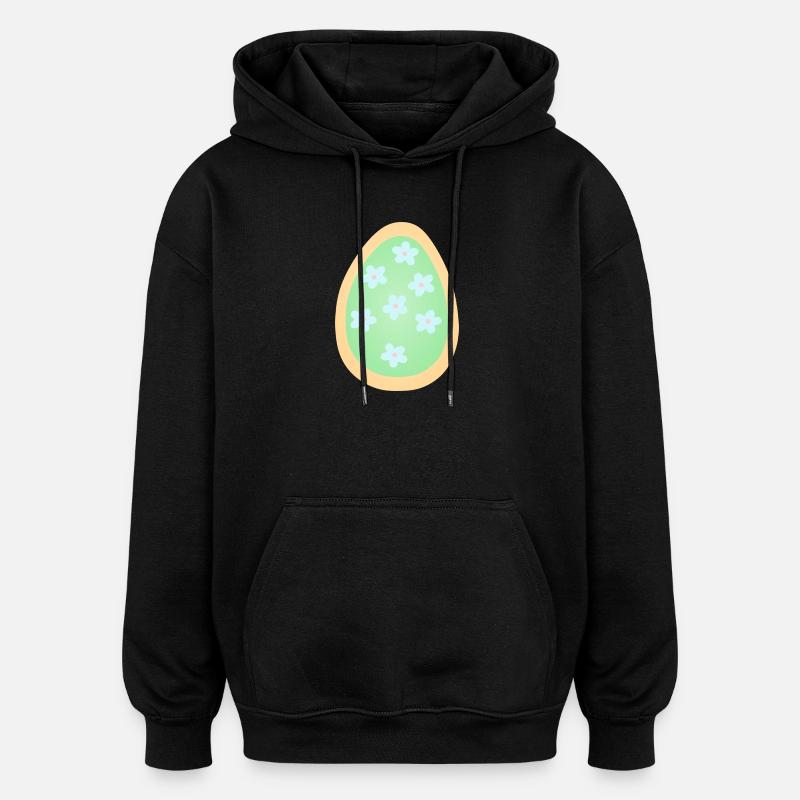 Motif d’œufs floraux pastel - Sweat à capuche oversize unisexe - noir