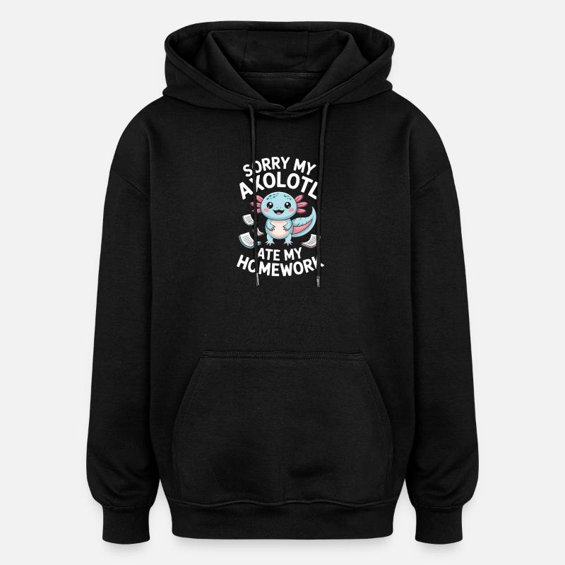 Apologie des devoirs de l’Axolotl - Sweat à capuche oversize unisexe - noir