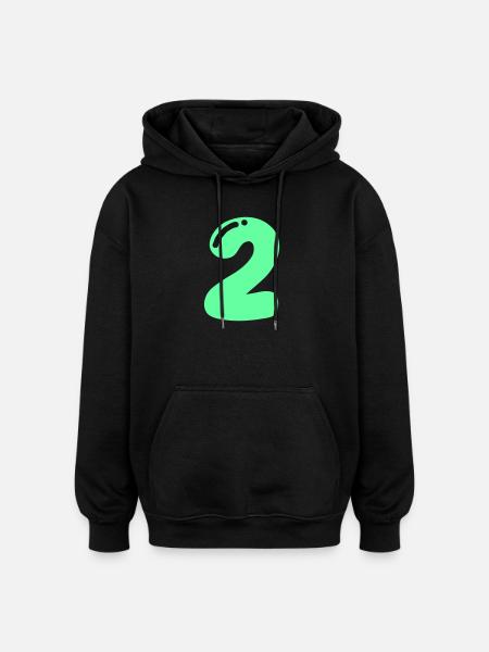 2 - Sweat à capuche oversize unisexe - noir