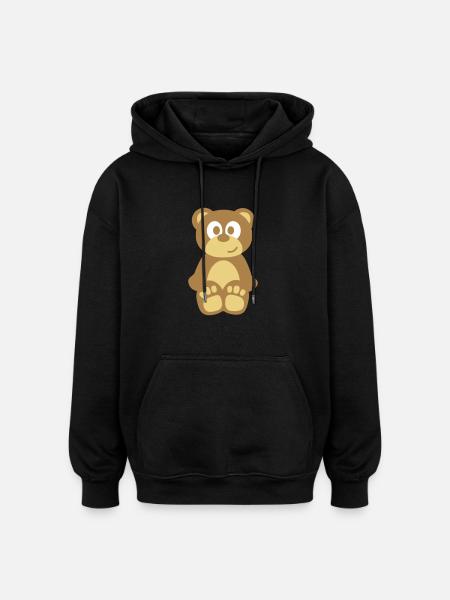teddy bear - Oversized Unisex Hoodie - black