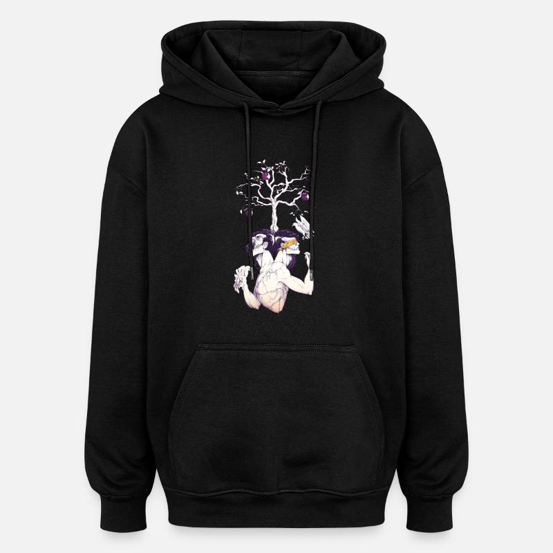 allée - Sweat à capuche oversize unisexe - noir
