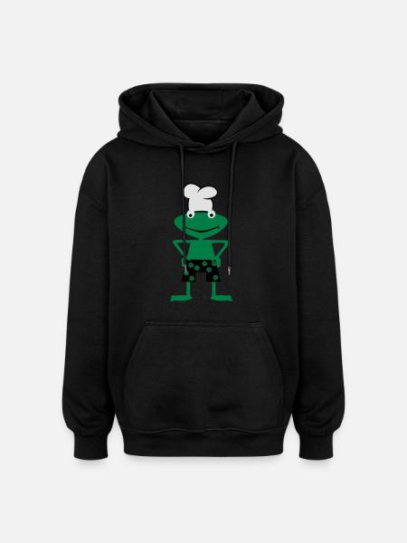 Cooking frog - Oversized Unisex Hoodie - black