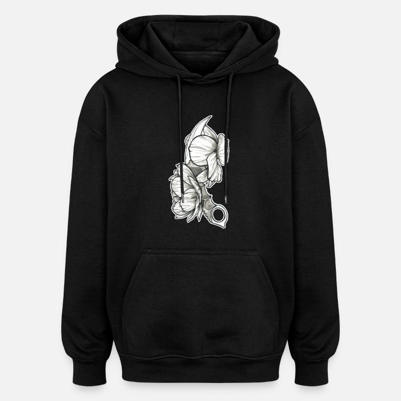 Flower Knife - Oversized Unisex Hoodie - Schwarz