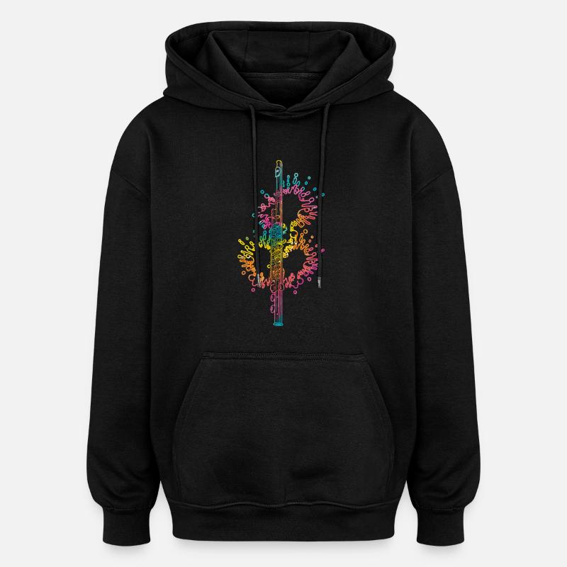 Flötist Querflöte - Oversized Unisex Hoodie - Schwarz