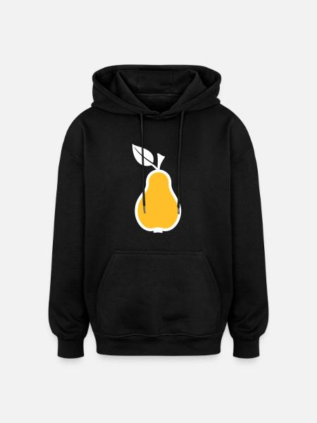 Birne - Oversized Unisex Hoodie - Schwarz