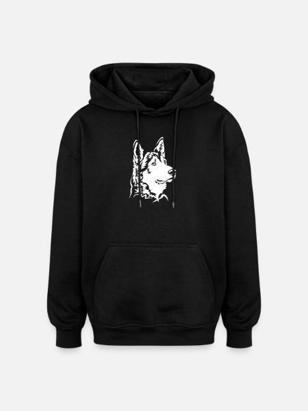 Tamaskan Head "Black Edition" - Oversized Unisex Hoodie - black