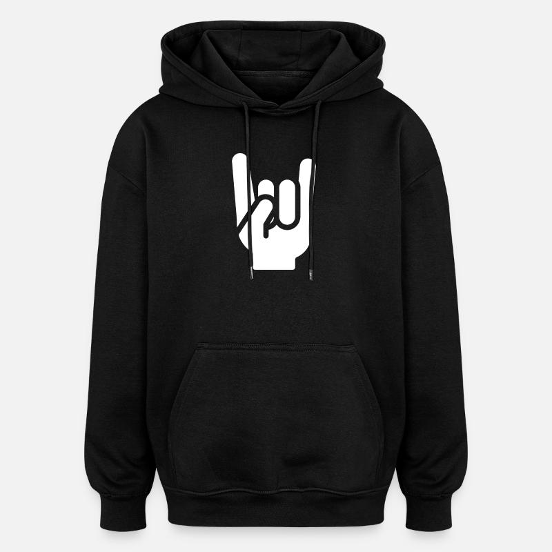 Heavy Metal Hand - Sweat à capuche oversize unisexe - noir