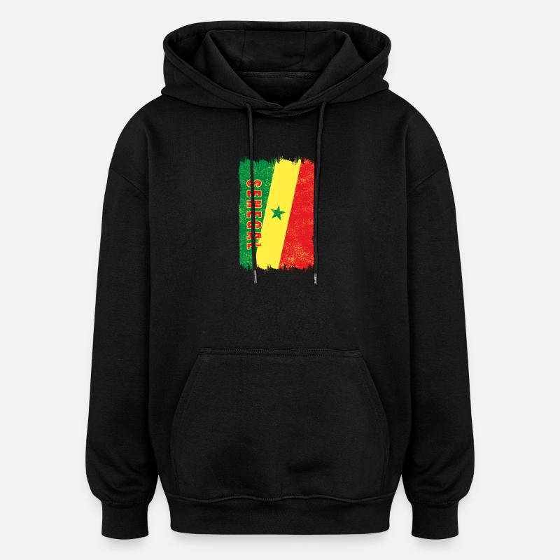 Drapeau du Sénégal - Sweat à capuche oversize unisexe - noir