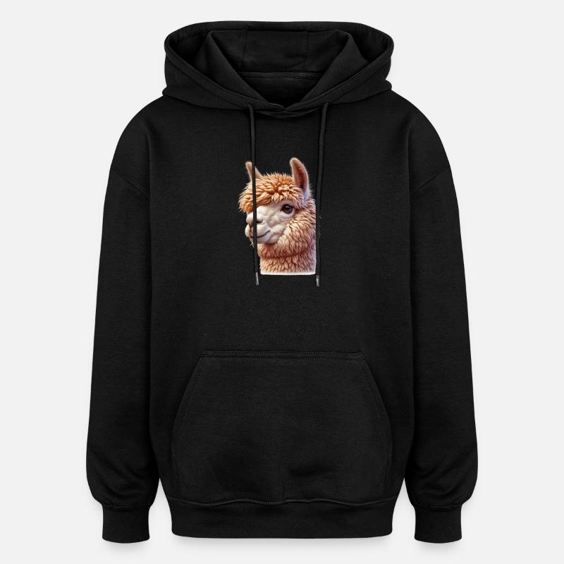 Alpaga - Sweat à capuche oversize unisexe - noir