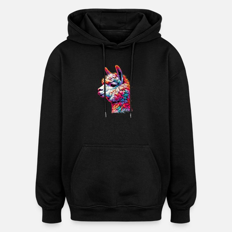 Alpaga - Sweat à capuche oversize unisexe - noir