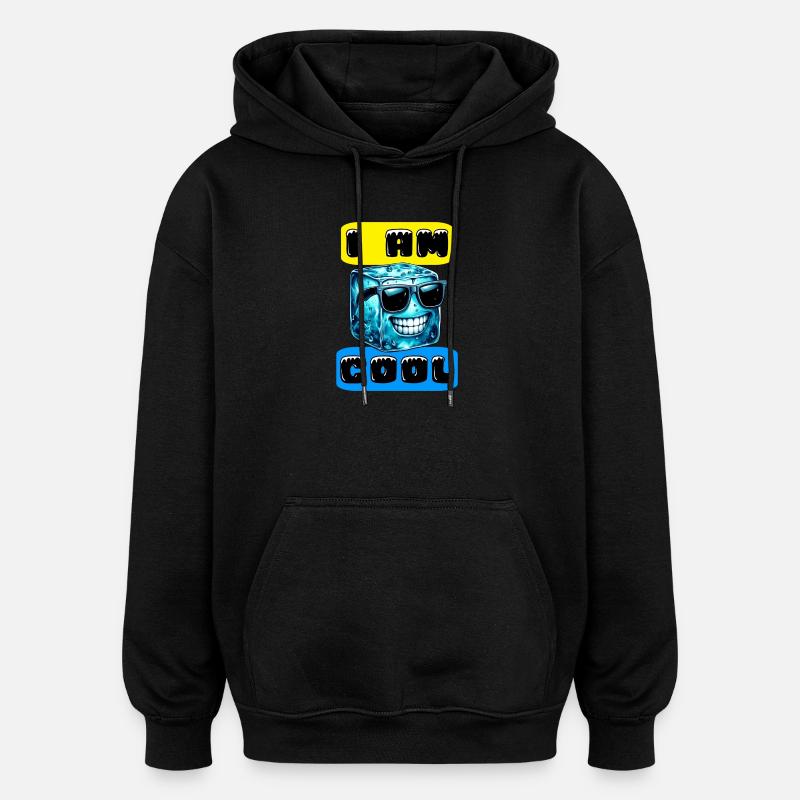 Glace - Sweat à capuche oversize unisexe - noir