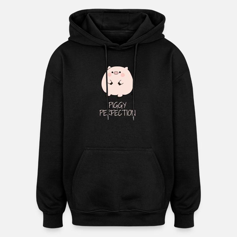 Petit cochon mignon - Sweat à capuche oversize unisexe - noir
