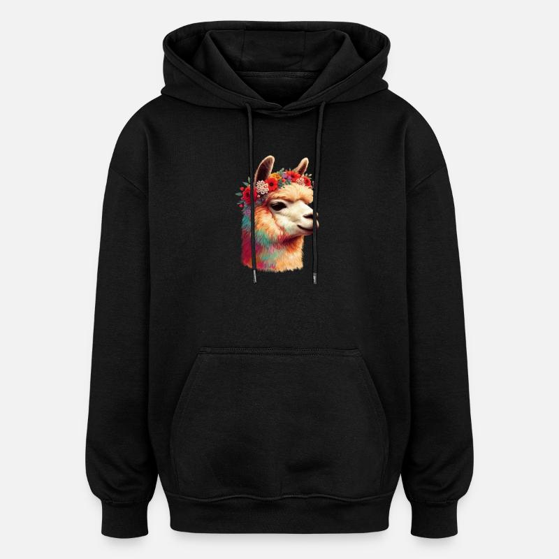 Alpaka - Oversized Unisex Hoodie - Schwarz