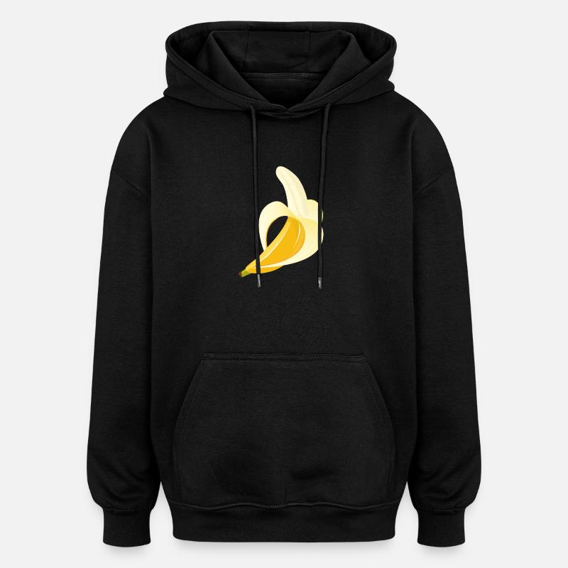 Banane jaune vif – motif - Sweat à capuche oversize unisexe - noir