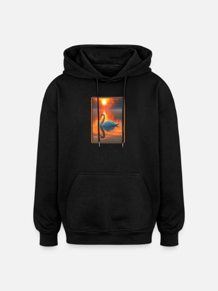 Swans Swan - Oversized Unisex Hoodie - black