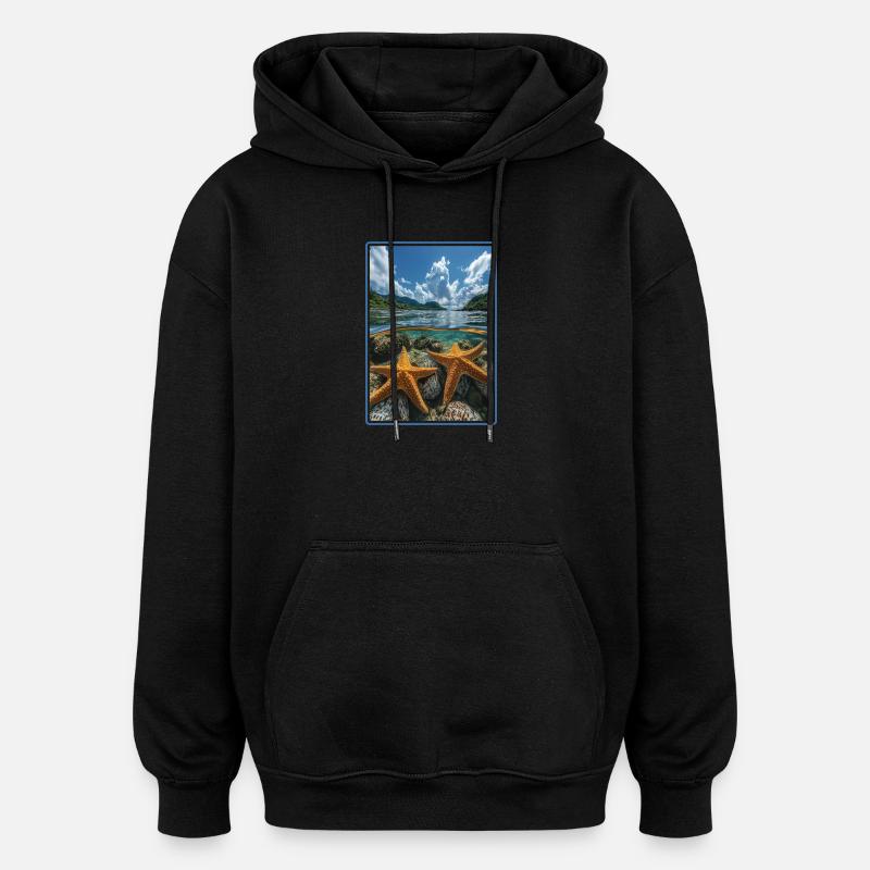 Seesterne Seestern - Oversized Unisex Hoodie - Schwarz