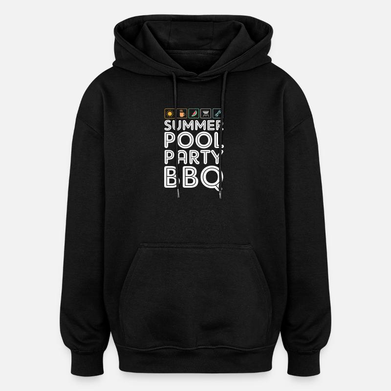 Fête à la piscine - Sweat à capuche oversize unisexe - noir