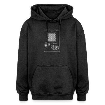 Schachbrett-Blaupausenpatent - Oversized Unisex Hoodie - Anthrazit - Vorne - Noah (186cm)