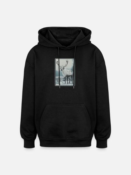 Reindeer Reindeer - Oversized Unisex Hoodie - black