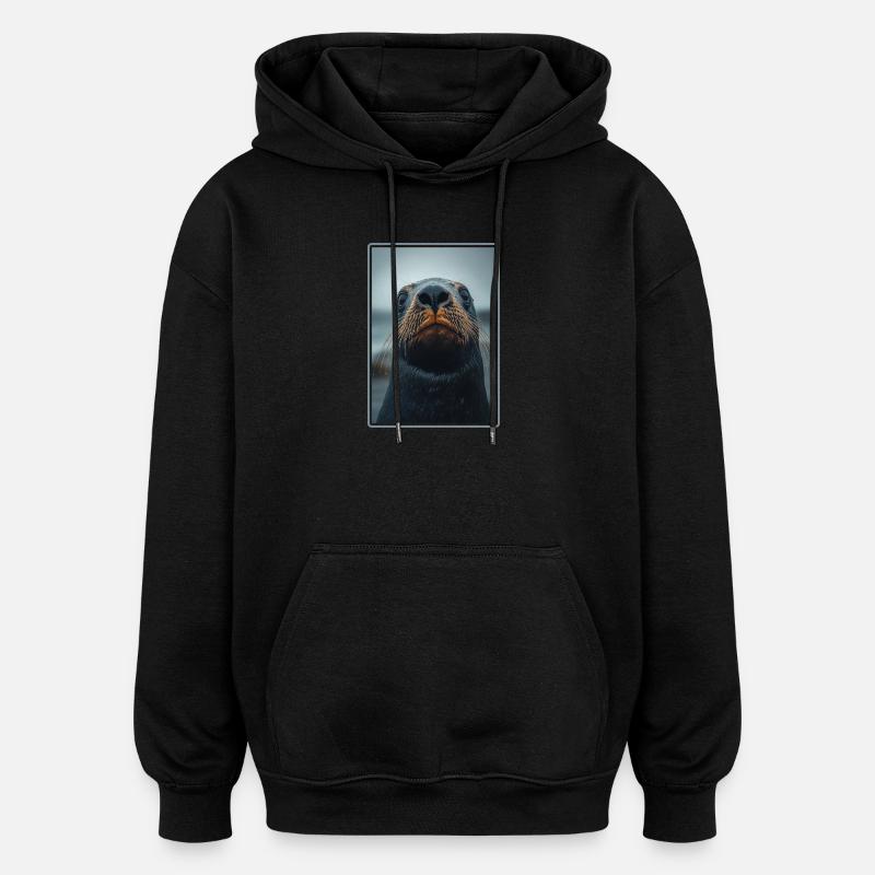 Lions de mer Lion de mer - Sweat à capuche oversize unisexe - noir