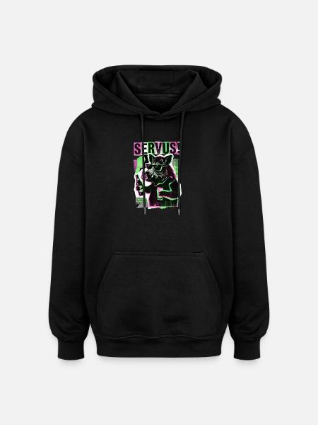 Servus Wild Boar Beer - Oversized Unisex Hoodie - black