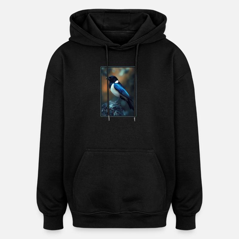 Magpies Magpie - Oversized Unisex Hoodie - black
