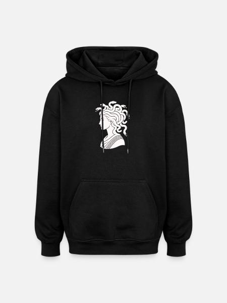 Medusa Head with Snakes - Oversized Unisex Hoodie - black