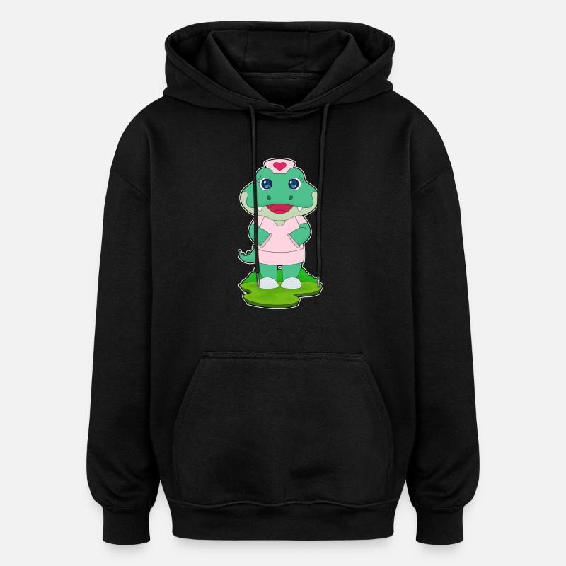 Infirmière crocodile - Sweat à capuche oversize unisexe - noir